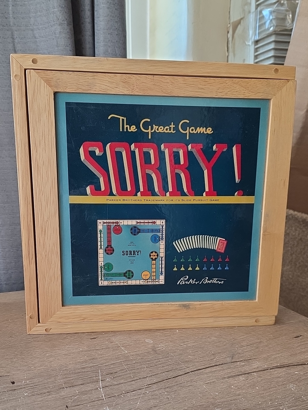 Parker Brothers "SORRY!" Game Wall Art – Blue and Red Framed Display